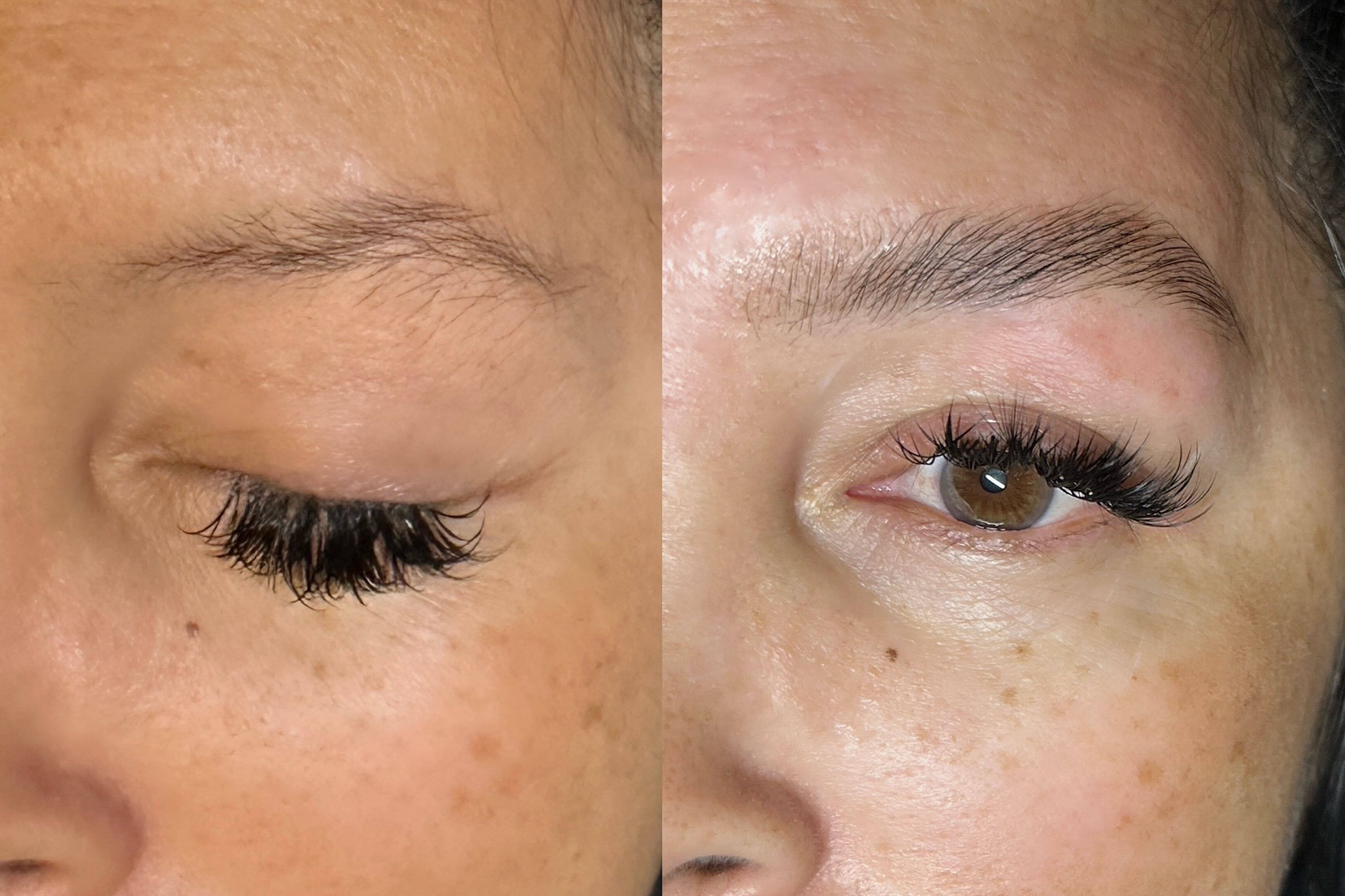 Brow lamination wax shape tint light walnut Sacramento